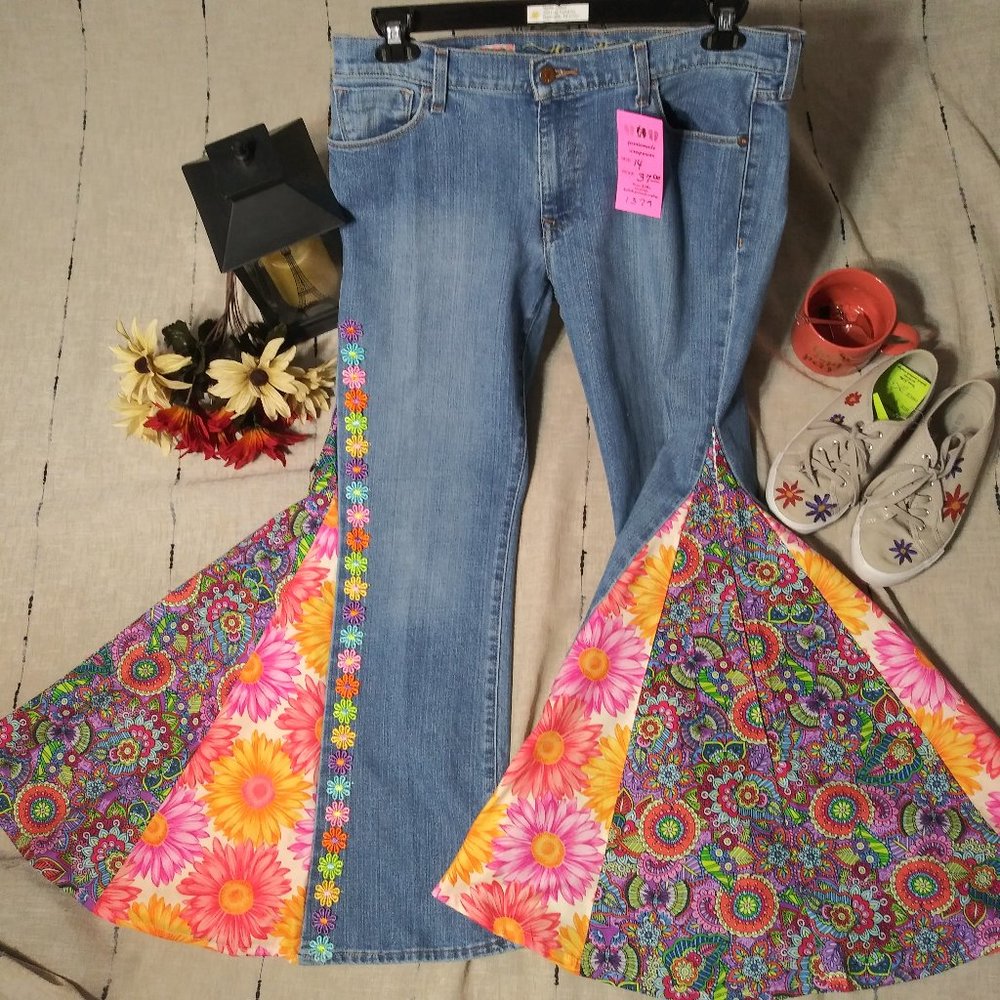 Colorful Bell-Bottom Jeans